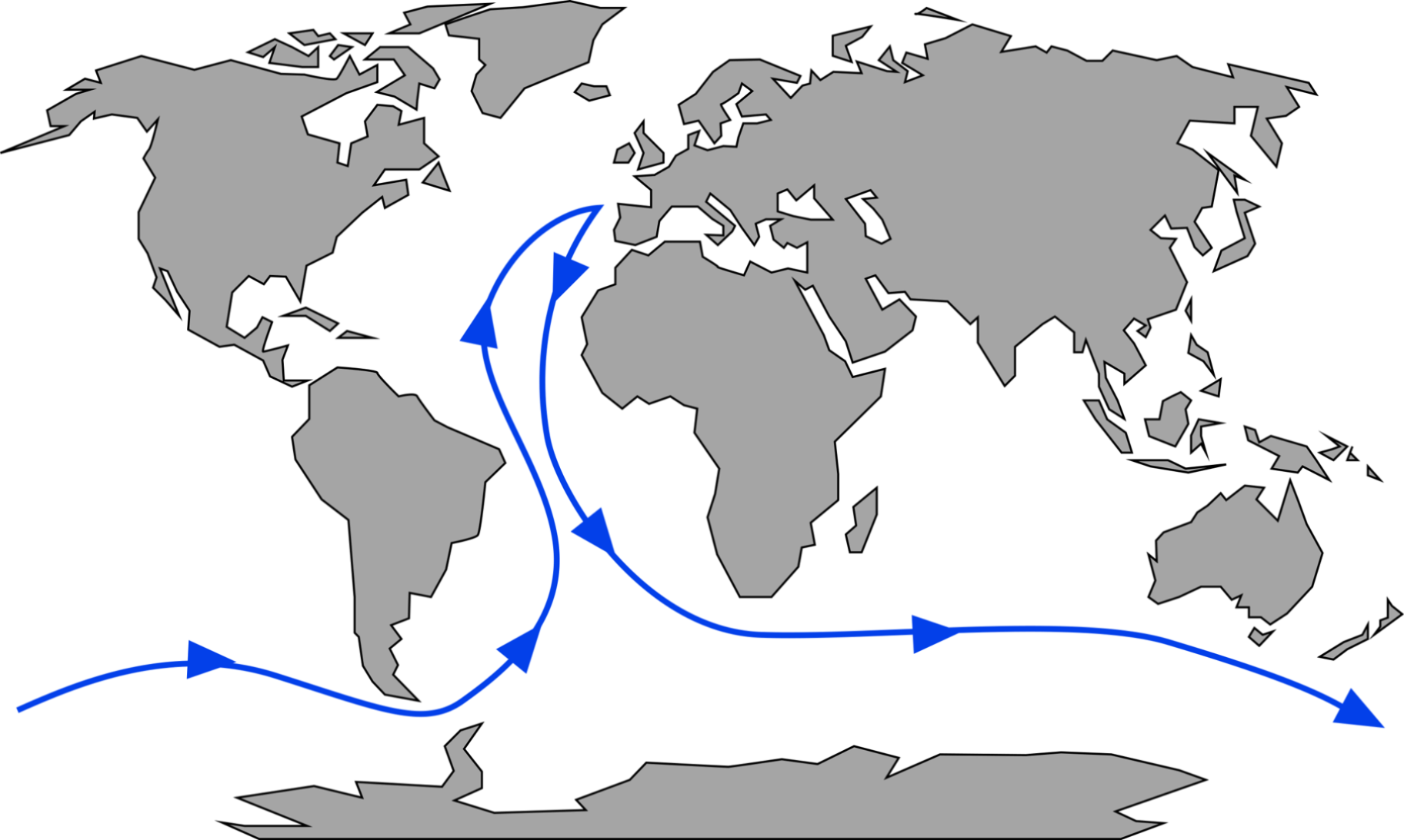 Global circumnavigation route map
